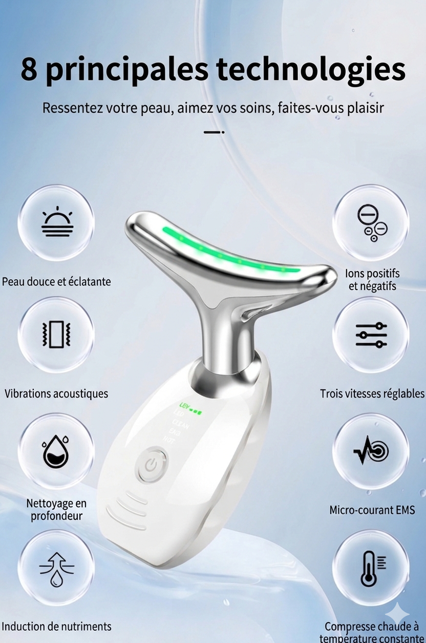 Lift & Glow Pro — Appareil Lifting EMS & LED Visage et Cou
